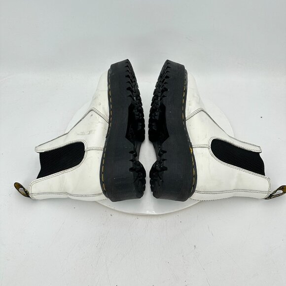 Dr Martens 2976 Quad Women Size 7 White Leather Platform Side Elastic Boot - Picture 6 of 11